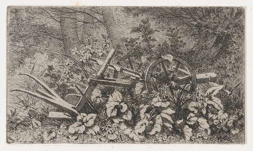 The Plow with Burdock Plants by Eugène Bléry, print, 1858