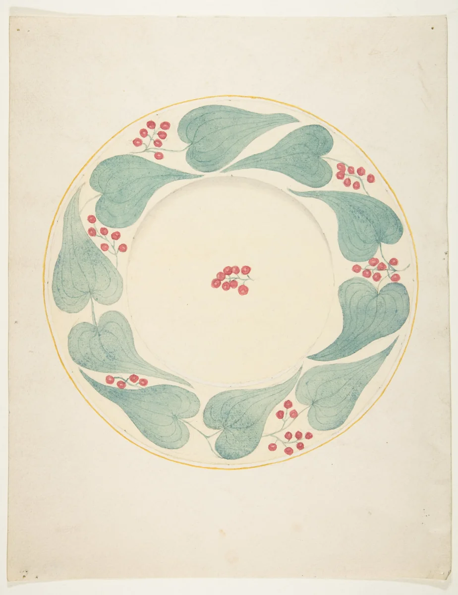 Design for a Fruit Plate by anonymous, drawing, 1800-1899