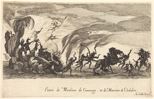 Entry of M. de Couvonge and M. de Chalabre by Jacques Callot, print, 1627