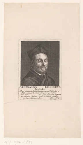 Portret van Athanasius Kircher by Johann Friedrich Schmidt, print, 1704-1765