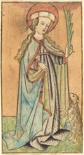 Saint Agnes by German 15th Century, print, 1450