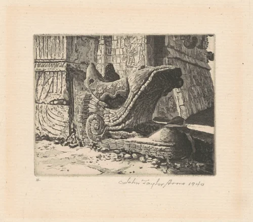Plumed Serpent, Chichen Itza by John Taylor Arms; David Strang, print, 1940