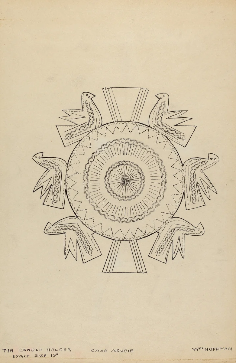 Cut Tin Candle Holder by William Hoffman, index of american design, 1935-1942