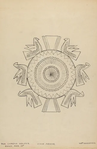 Cut Tin Candle Holder by William Hoffman, index of american design, 1935-1942