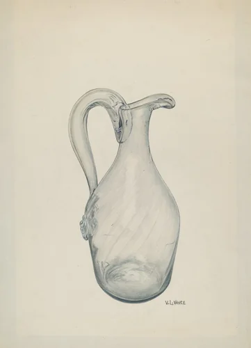 Clear Glass Cruet by V.L. Vance, index of american design, 1941