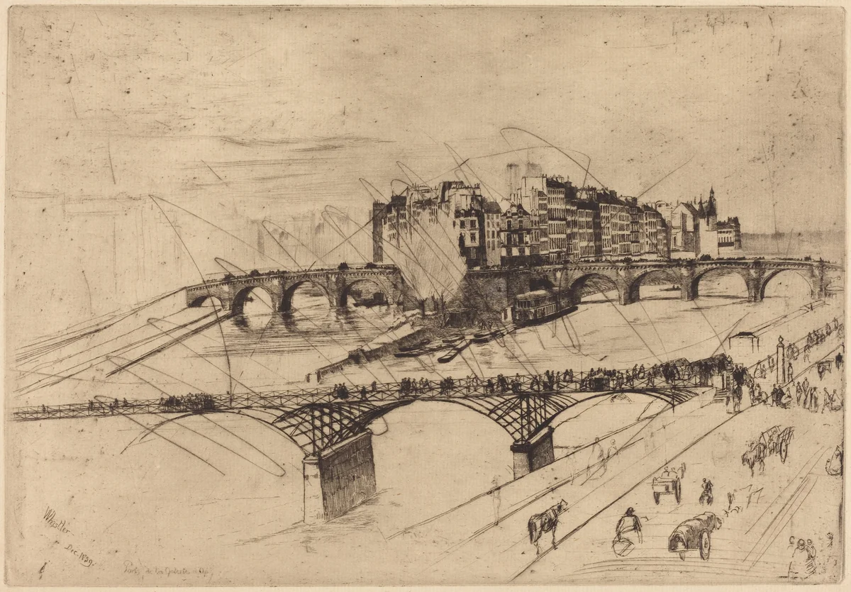 Isle de la Cité, Paris by James McNeill Whistler, print, 1859