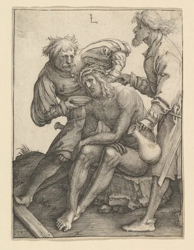 Soldiers Giving Drink to Christ by Lucas van Leyden, print, 1507-1517