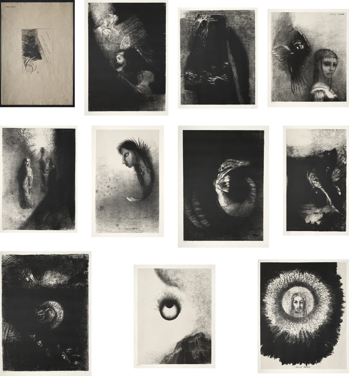 The Temptation of Saint Anthony (First Series) by Odilon Redon, print, 1888