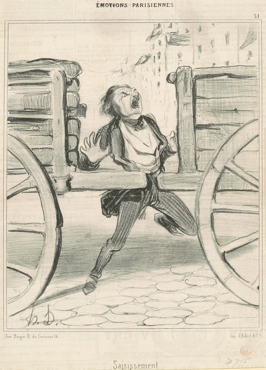 Saisissement by Honoré Daumier, print, 1840