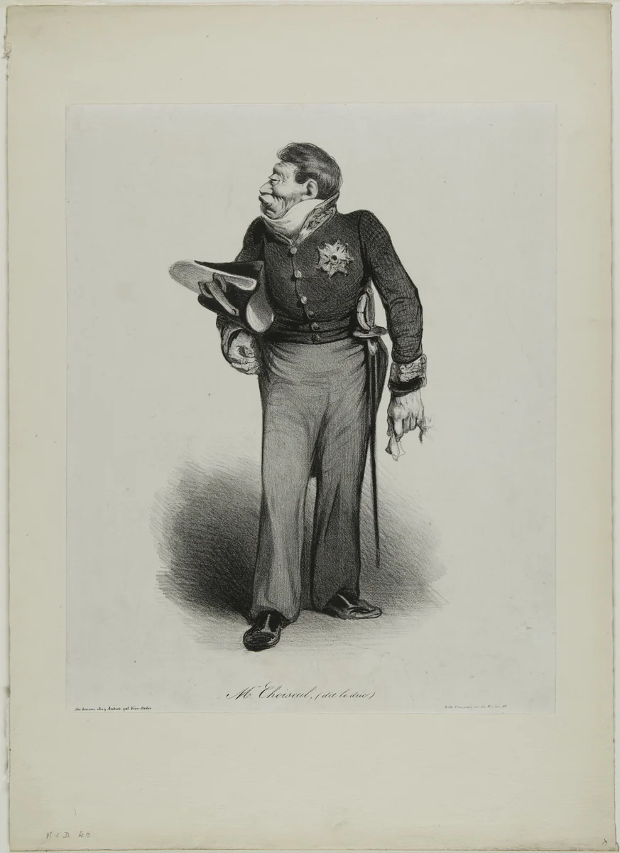 Mr. Choiseul, (called le Duc), plate 502 by Honoré-Victorin Daumier, print, 1835
