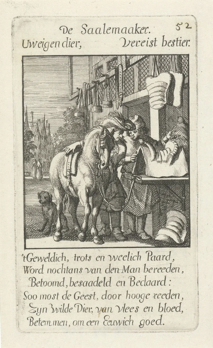 Zadelmaker by Caspar Luyken, print, 1694