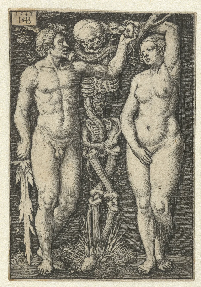 Adam en Eva en de Dood by Unknown, print, 1543