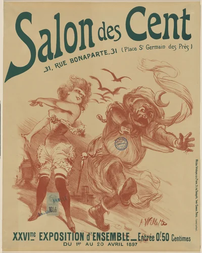 Salon des Cent, XXVIe exposition d'ensemble by Adolphe-Léon Willette, design, 1897