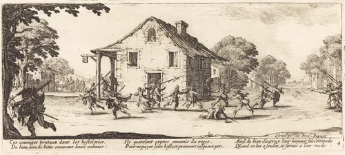 Scene of Pillage by Jacques Callot, print, 1633