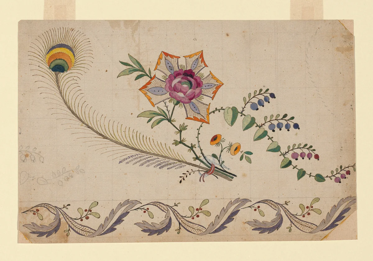 Design for a Printed, Woven, or Embroidered Border by France, textile, 1701-1800