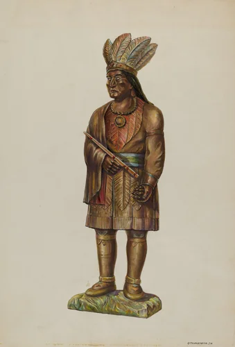Cigar Store Indian by Gerald Transpota, index of american design, 1939