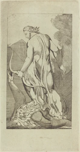 Christ Trampling Satan by Thomas Butts, Jr.; William Blake, print, 1728-1866