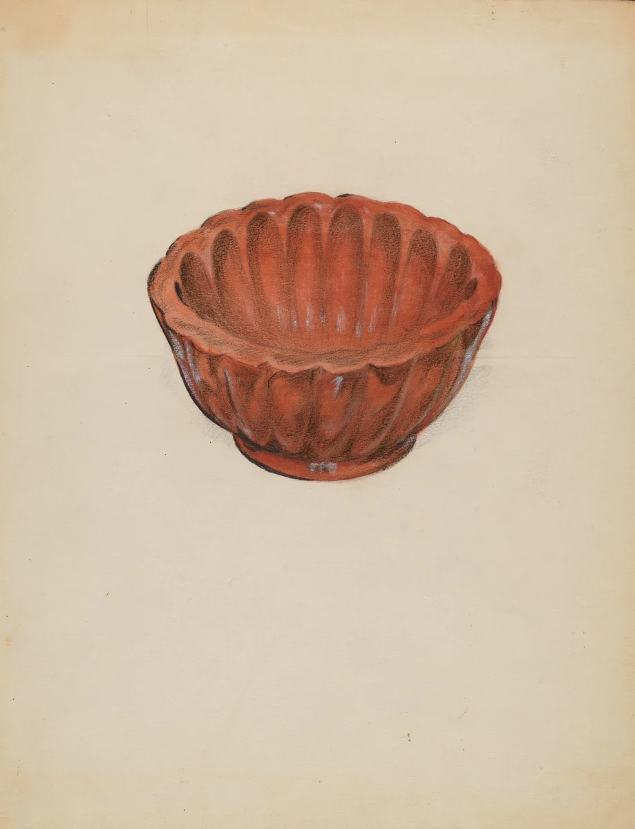Earthenware, Jelly Mold by Ruth Bialostosky, index of american design, 1935-1942