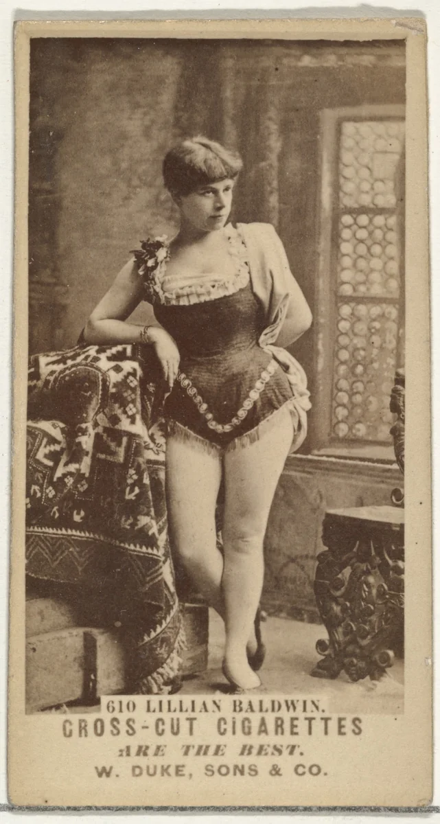 Card Number 610, Lillian Baldwin, from the Actors and Actresses series (N145-3) issued by Duke Sons & Co. to promote Cross Cut Cigarettes by W. Duke, Sons & Co., photograph, 1880-1889