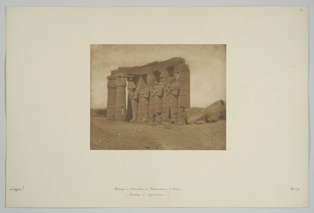 Colosses du Ramesséum by Maxime Du Camp, photograph, 1850