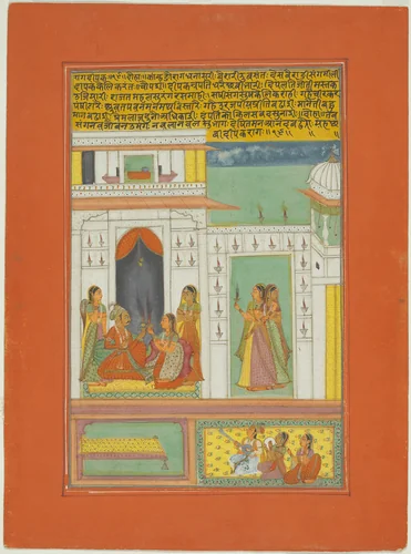 Raga Dipak, Page from a Jaipur Ragamala Set by India Rajasthan, painting, 1745-1770