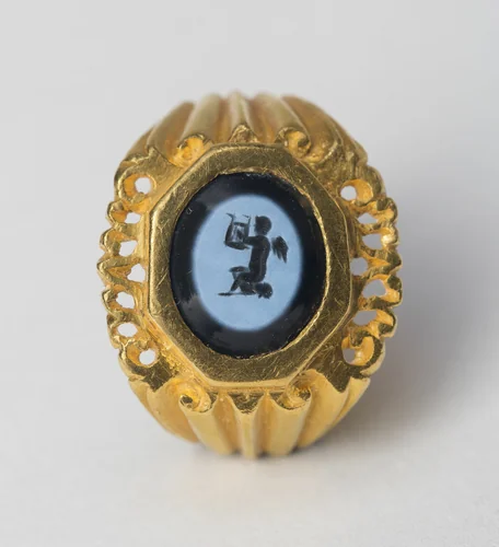 Finger Ring with Intaglio Depicting Eros by Roman, metalwork