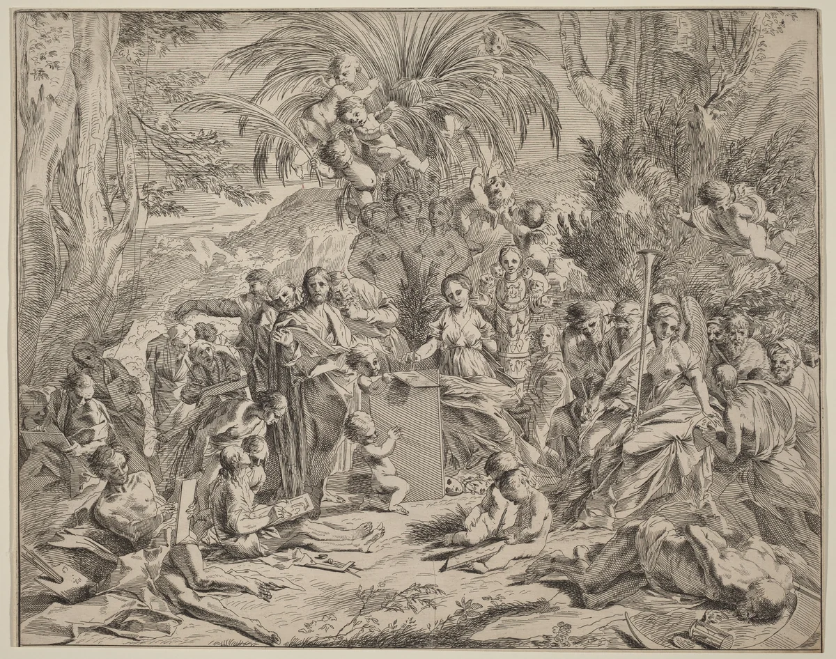 Allegory of Painting by Pietro Testa, print, 1637-1638