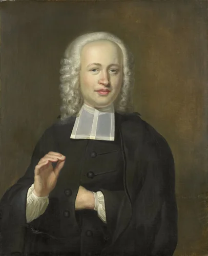 Justus Tjeenk (1730-82), one of the Founders of the Zeeuws Genootschap (Zeeland Society), Minister  in Vlissingen by Herman Frederik van Hengel, painting, 1756