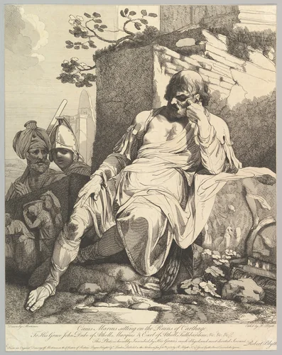 Caius Marius on the Ruins of Carthage by Robert Blyth, print, 1782