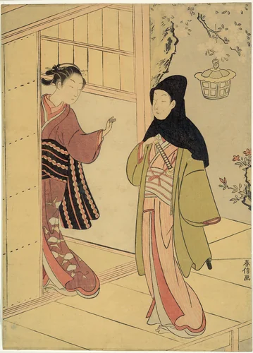 An Evening Visit (A Parody of Junidan Soshi) by Suzuki Harunobu (鈴木春信), print, 1762-1772