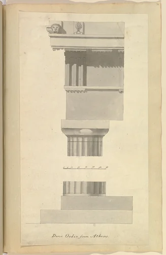 Doric Order from Athens by Alfred Forrester, drawing, 1845-1870