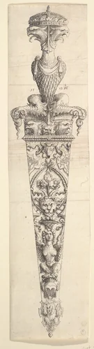 (Design for a Dagger and Sheath) by Augustin Hirschvogel, print, 1543