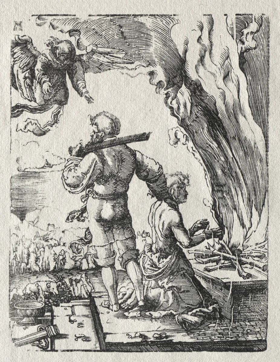 Abraham's Sacrifice by Albrecht Altdorfer, print, 1515-1525