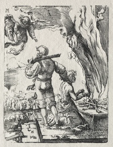 Abraham's Sacrifice by Albrecht Altdorfer, print, 1515-1525