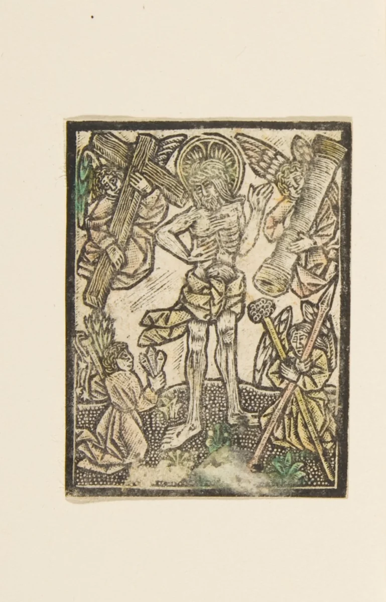 The Man of Sorrows with Angels by anonymous, print, 1450-1500