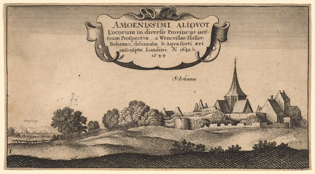 Title page to "Amoenissimi Aliquot Locorum in divertis Provincys" by Wenceslaus Hollar, print, 1643-1644