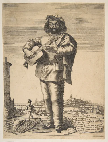 Carlo Cantu called Buffetto by Stefano della Bella, print, 1646