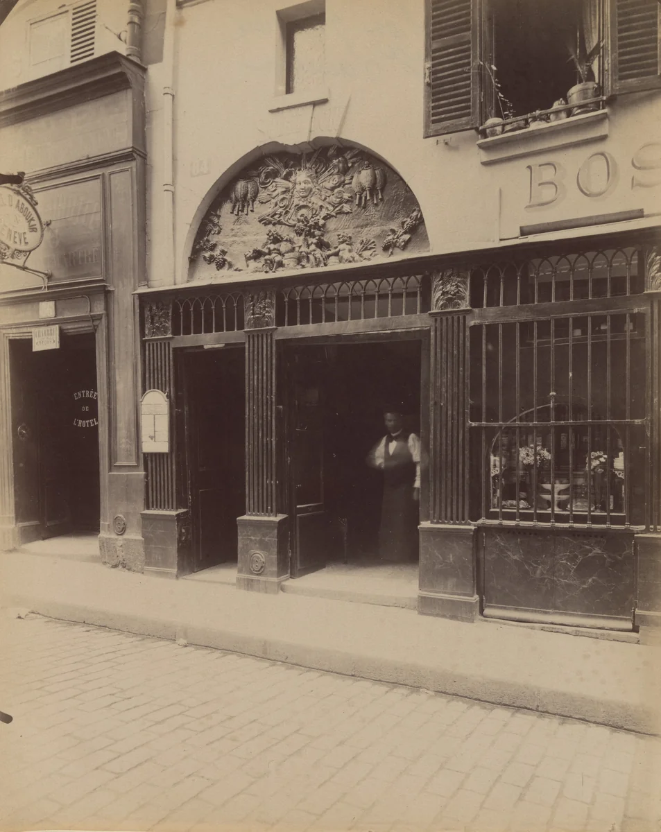 Au Soleil d'Or. 84 Rue Saint-Sauveur by Eugène Atget, photograph, 1899