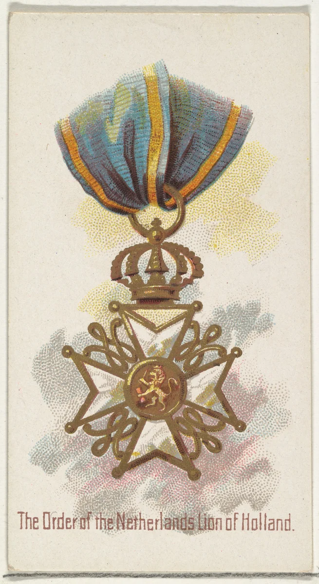 The Order of the Netherlands Lion of Holland, from the World's Decorations series (N30) for Allen & Ginter Cigarettes by Allen & Ginter, print, 1890