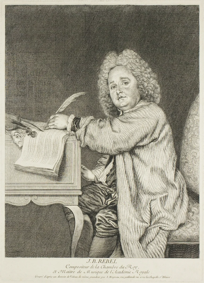 Portrait of Jean-Féry Rebel, Composer to the King by Jean Moyreau
Jean Antoine Watteau, print, 1726-1731