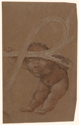 Putto Study, for the lid of the Graham Family Piano by Sir Edward Burne-Jones, drawing, 1874-1884