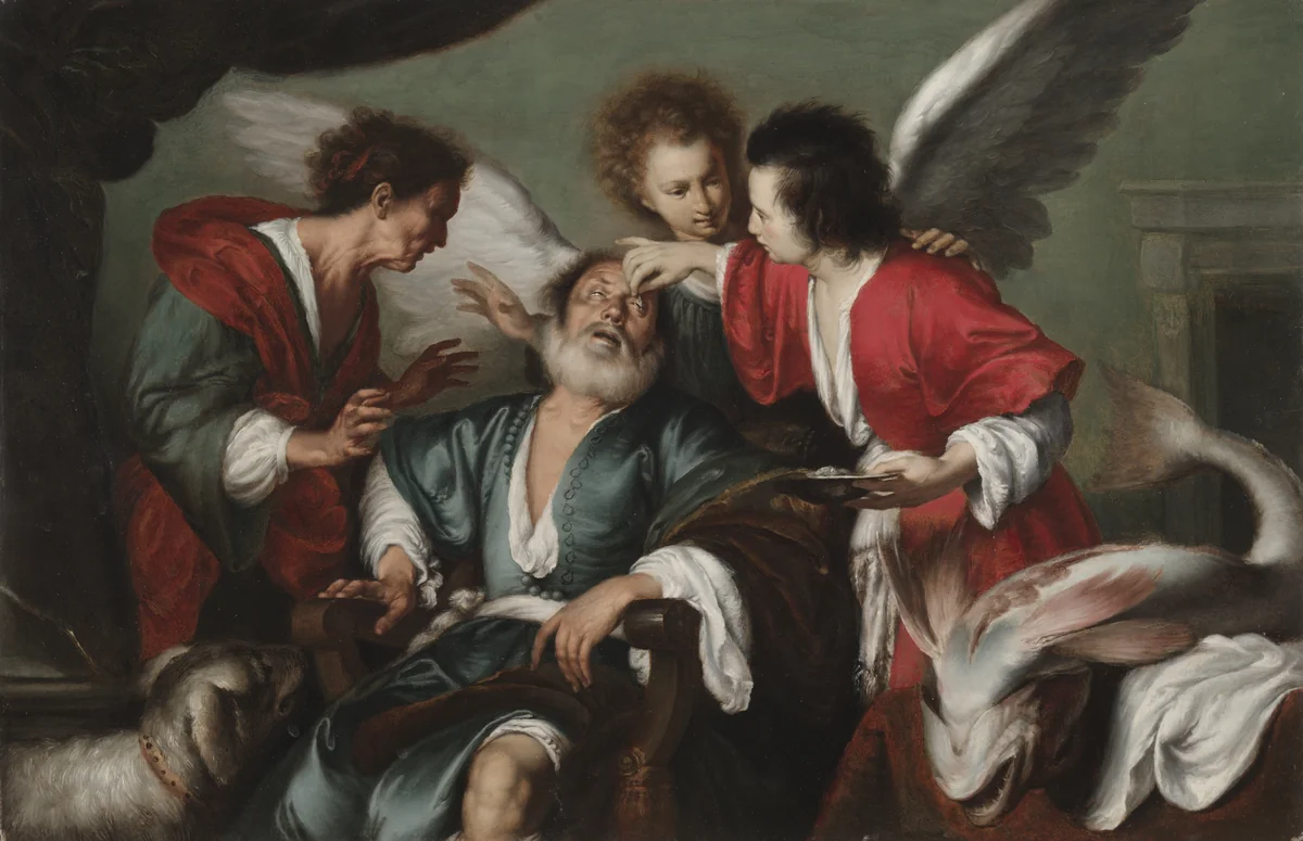 The Healing of Tobit by Bernardo Strozzi, painting, 1620-1630