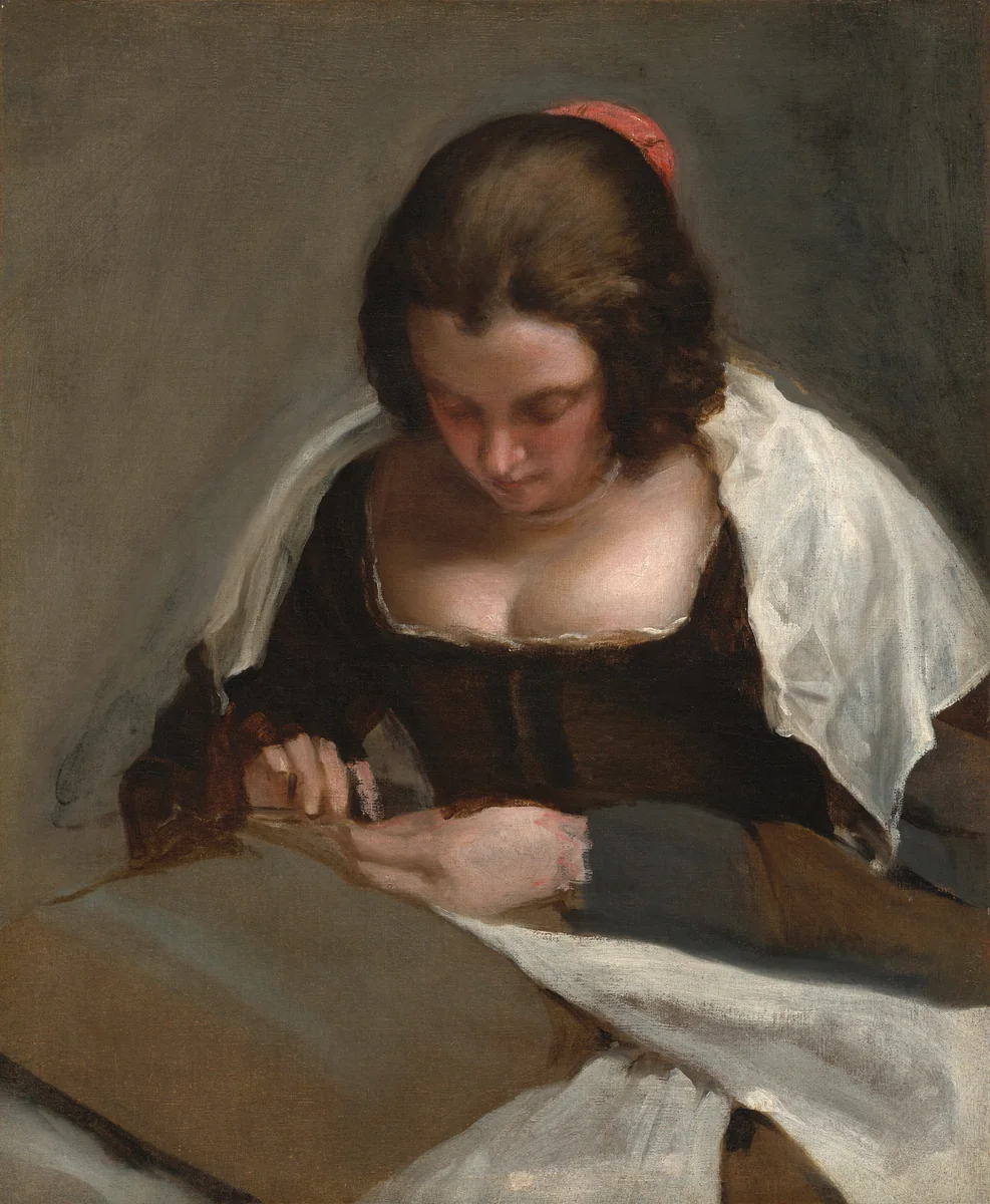 The Needlewoman by Diego Velázquez, painting, 1640-1650