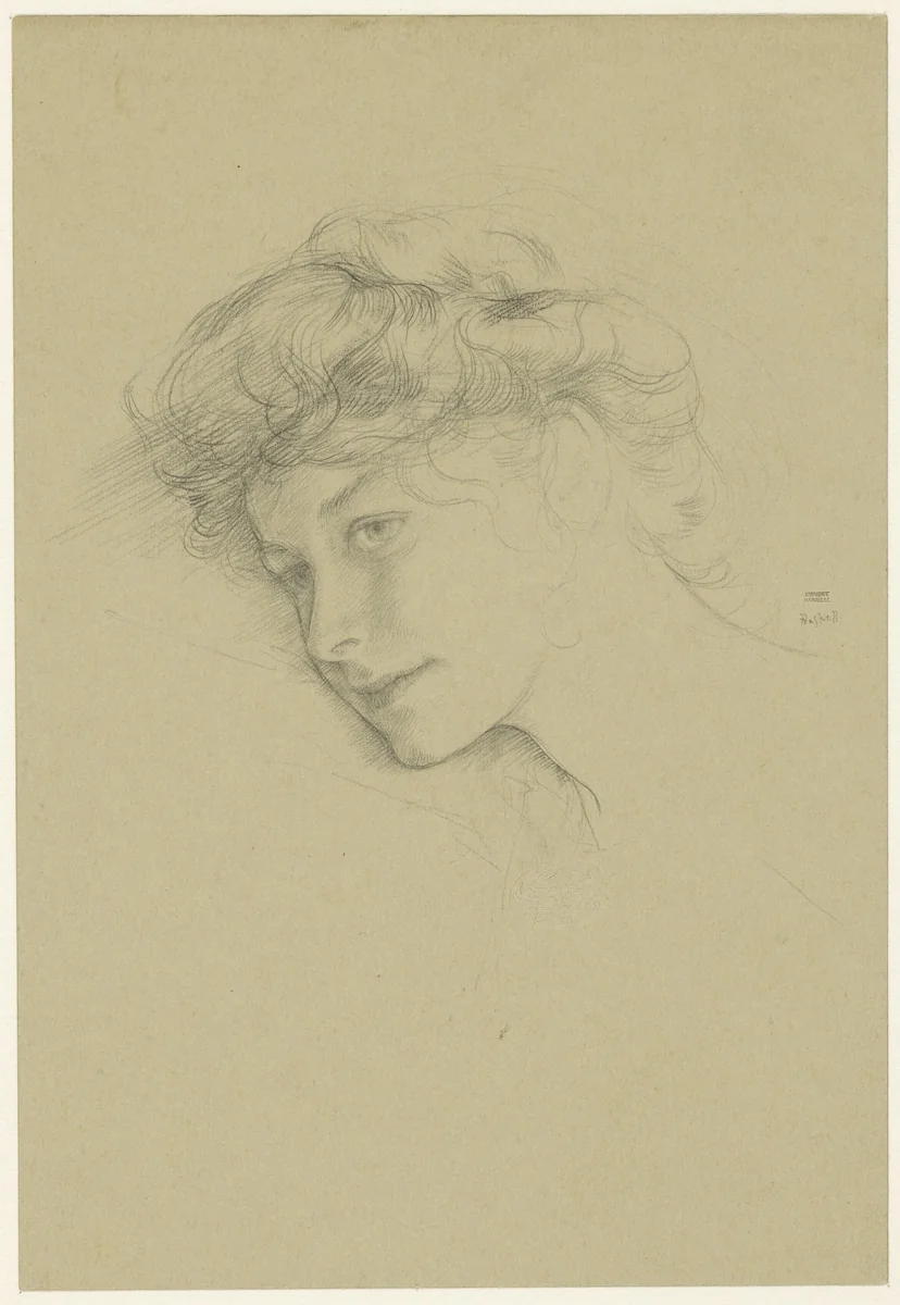 Portret van een jonge vrouw by Ernest Haskell, drawing, 1886-1925