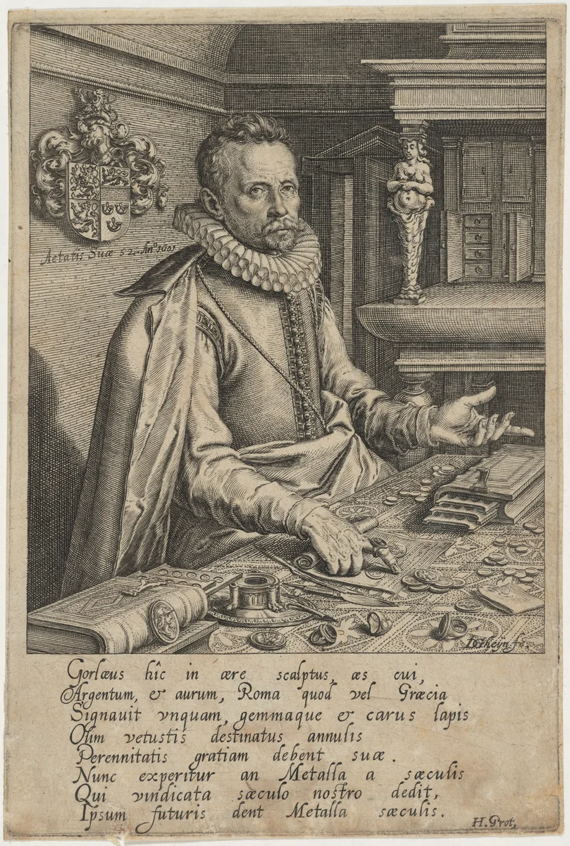 Abraham Gorlaeus by Jacques de Gheyn II, print, 1601
