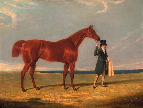 Race Horse and Trainer by Anonymous Artist; Benjamin Marshall, painting, 1820-1825
