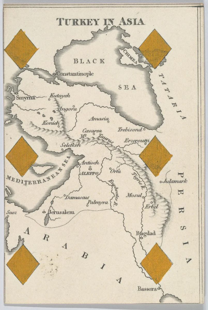 Turkey in Asia, from "Court Game of Geography" by William and Henry Rock, print, 1838-1855
