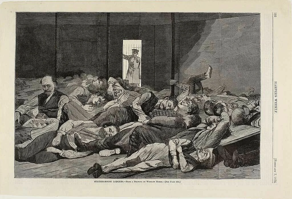 Station House Lodgers by Winslow Homer, print, 1874
