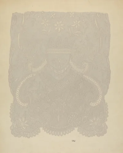 Lace Wedding Veil (Section of) by Joseph L. Boyd, index of american design, 1938