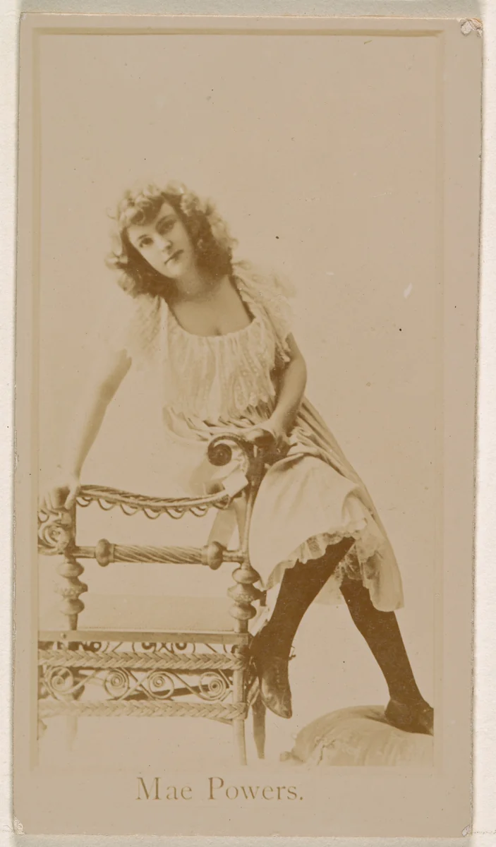 Mae Powers, from the Actresses series (N245) issued by Kinney Brothers to promote Sweet Caporal Cigarettes by Kinney Brothers Tobacco Company, photograph, 1890